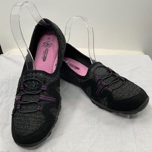 Athletic Works Women's Black Slip-on Low Bungee Sneakers Shoes 9.5